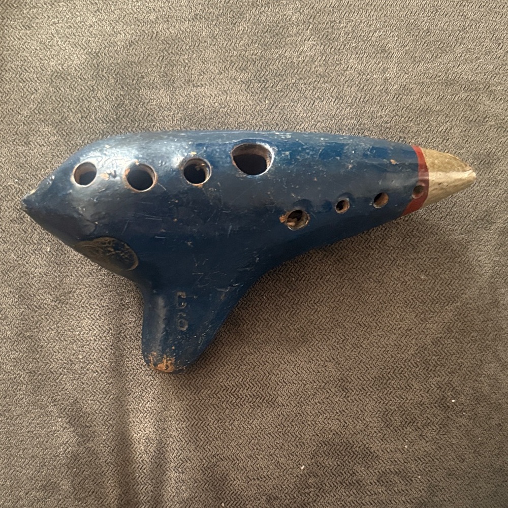 Vintage Blue and Gold Ocarina-C6